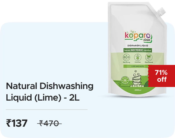 Koparo Clean: Buy Natural Dishwashing Liquid  (Lime - 2L) worth Rs. 470 at Just Rs. 137